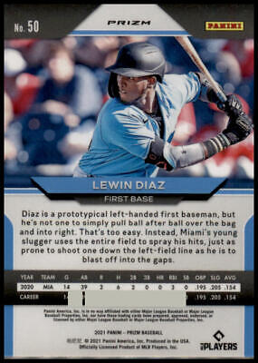 2021 Panini Prizm #50 Lewin Diaz Green Wave Prizm