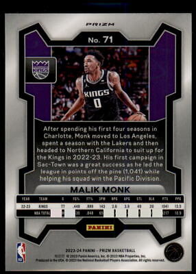 2023-24 Panini Prizm #71 Malik Monk Prizms Red Ice