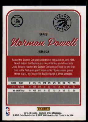 2016-17 Donruss Optic #109 Norman Powell 1st Year Optic