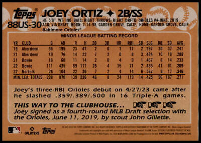 2023 Topps Update #88US-30 Joey Ortiz 1988 Topps Baseball