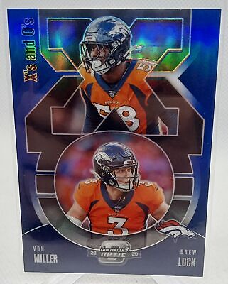 2020 Panini Contenders Optic #9 Drew Lock / Von Miller Xs and Os Blue #/99