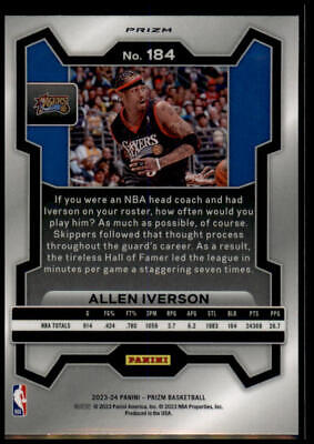 2023-24 Panini Prizm #184 Allen Iverson Prizms Red Ice