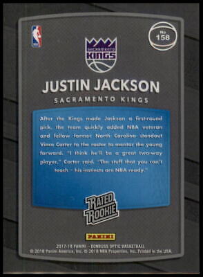 2017-18 Donruss Optic #158 Justin Jackson Rated Rookie Shock