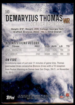 2014 Topps Fire #10 Demaryius Thomas