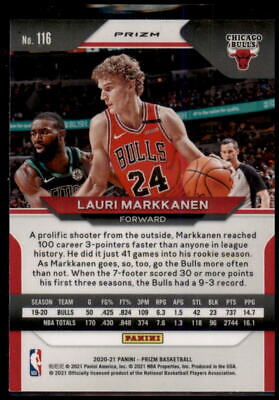 2020-21 Panini Prizm #116 Lauri Markkanen Ruby Wave Prizms