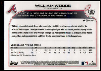 2022 Topps Chrome Update #USC55 William Woods Rookie