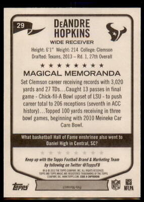 2013 Topps Magic #29 DeAndre Hopkins Rookie