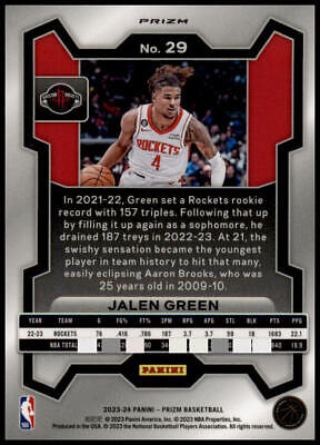 2023-24 Panini Prizm #29 Jalen Green Prizms Red Ice