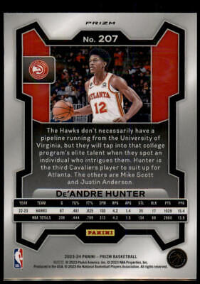 2023-24 Panini Prizm #207 De'Andre Hunter Prizms Red White and Blue