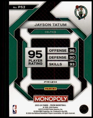 2023-24 Panini Prizm Monopoly #PS2 Jayson Tatum All-Star Purple