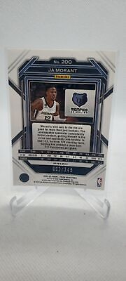 2022-23 Panini Prizm #200 Ja Morant Prizms Purple Ice #/149