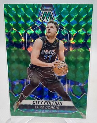 2023-24 Panini Mosaic #285 Luka Doncic City Edition Green Prizm