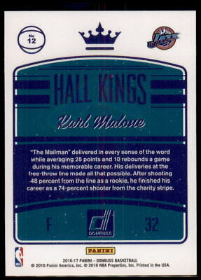 2016-17 Donruss #12 Karl Malone Hall Kings Press Proof