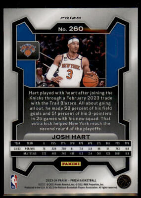 2023-24 Panini Prizm #260 Josh Hart Prizms Red Ice