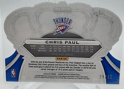 2019-20 Panini Crown Royale #2 Chris Paul Crystal Red #/49