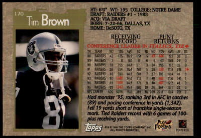 1996 Topps #170 Tim Brown 40th Anniversary