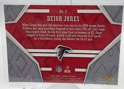 2020 Panini Phoenix #2 Deion Jones Game Over Black #/10