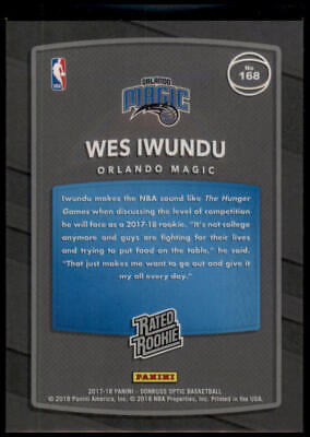 2017-18 Donruss Optic #168 Wes Iwundu Rated Rookie Shock