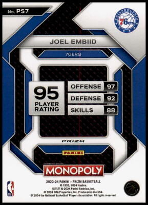 2023-24 Panini Prizm Monopoly #PS7 Joel Embiid All-Star Purple