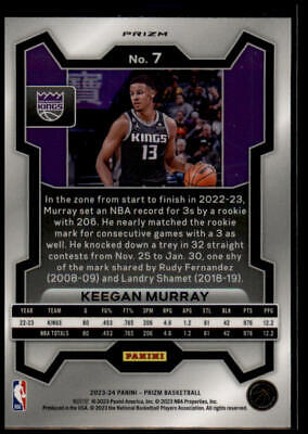 2023-24 Panini Prizm #7 Keegan Murray Prizms Red Ice