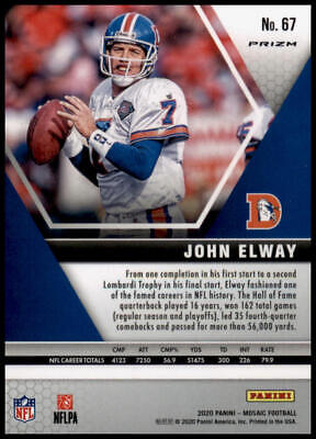 2020 Panini Mosaic #67 John Elway Prizm Camo Pink