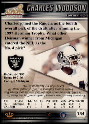 1998 Pacific Aurora #134 Charles Woodson Rookie