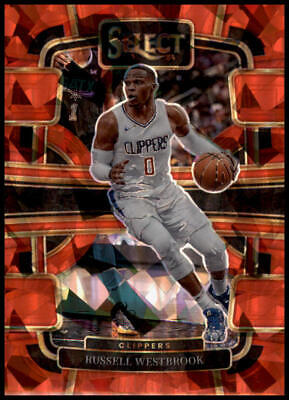 2023-24 Panini Select #55 Russell Westbrook Red Cracked Ice Prizms