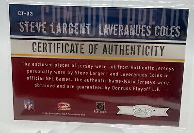 2004 Leaf Limited #CT-33 Steve Largent / Laveranues Coles Common Threads #/50