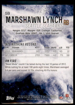 2014 Topps Fire #59 Marshawn Lynch