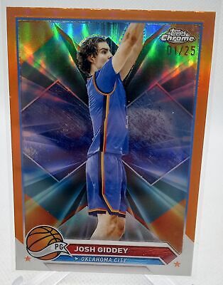 2023-24 Topps Chrome #74 Josh Giddey Orange Refractors #/25 FP 1/1