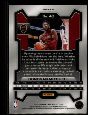 2023-24 Panini Prizm #43 Donovan Mitchell Prizms Red Ice