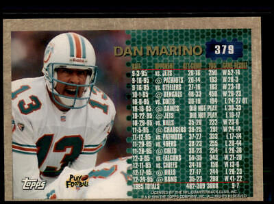 1996 Topps #379 Dan Marino 40th Anniversary 3000 yard Club