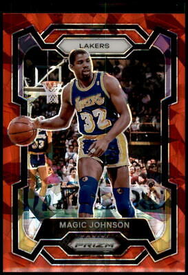 2023-24 Panini Prizm #185 Magic Johnson Prizms Red Ice