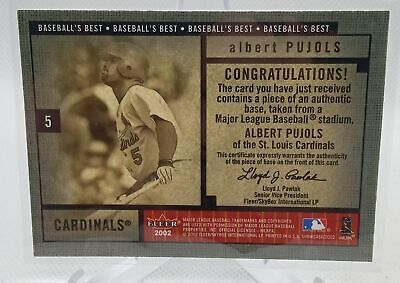 2002 Fleer Showcase #NNO Albert Pujols Baseball's Best Memorabilia Patch