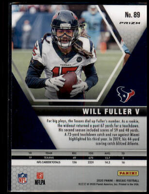 2020 Panini Mosaic #89 Will Fuller V Prizm Red Hobby Exclusive Rare