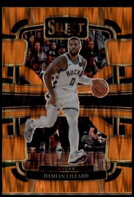 2023-24 Panini Select #63 Damian Lillard Orange Flash Prizms