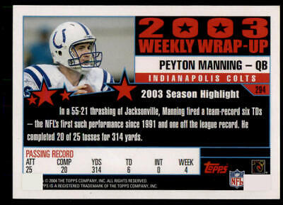 2004 Topps #294 Peyton Manning Topps Collection