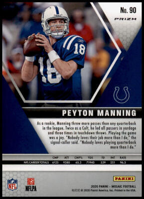 2020 Panini Mosaic #90 Peyton Manning Prizm Camo Pink