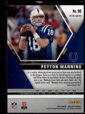 2020 Panini Mosaic #90 Peyton Manning Prizm Red Hobby Exclusive Rare