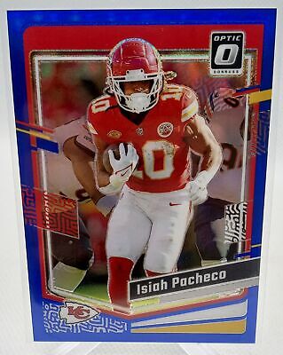 2023 Donruss Optic #90 Isiah Pacheco Blue #/199