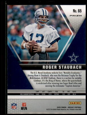 2020 Panini Mosaic #65 Roger Staubach Prizm Red Hobby Exclusive Rare