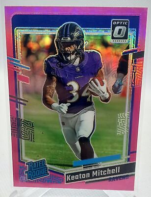 2023 Donruss Optic #207 Keaton Mitchell Pink Prizm Rated Rookie