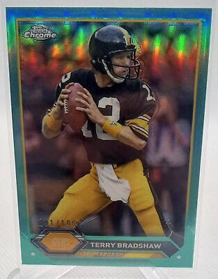 2023 Topps Composite #33 Terry Bradshaw Topps Chrome Aqua Refractor #/199