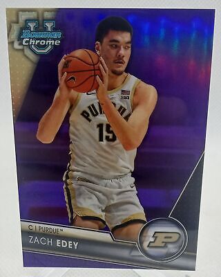 2023-24 Bowman University Chrome #71 Zach Edey Purple Refractor #/399