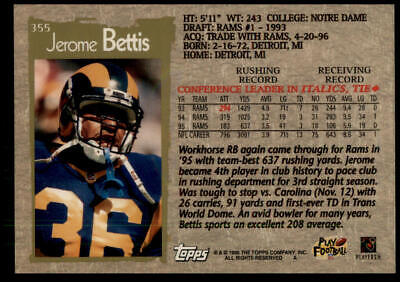 1996 Topps #355 Jerome Bettis 40th Anniversary