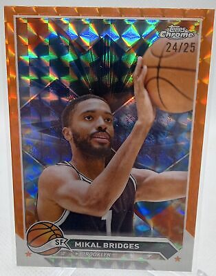 2023-24 Topps Chrome #2 Mikal Bridges Orange Geometric #/25