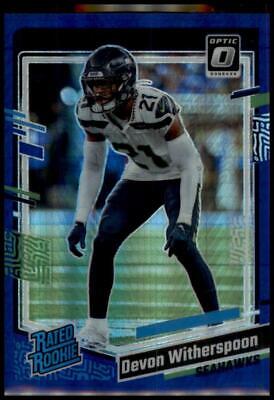 2023 Donruss Optic #292 Devon Witherspoon Blue Hyper Rated Rookie