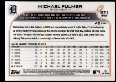 2022 Topps Chrome Update Sapphire Edition #US216 Michael Fulmer