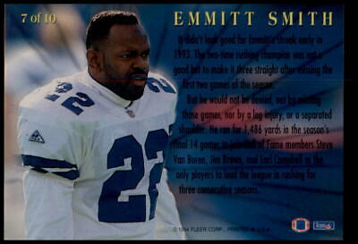 1994 Fleer #7 Emmitt Smith League Leaders