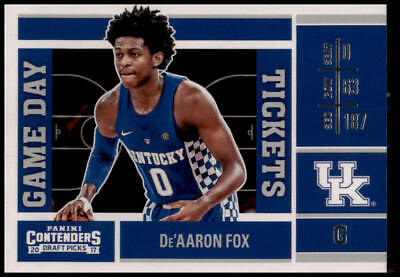 2017 Panini Contenders Draft Picks #7 De'Aaron Fox Game Day Tickets Rookie